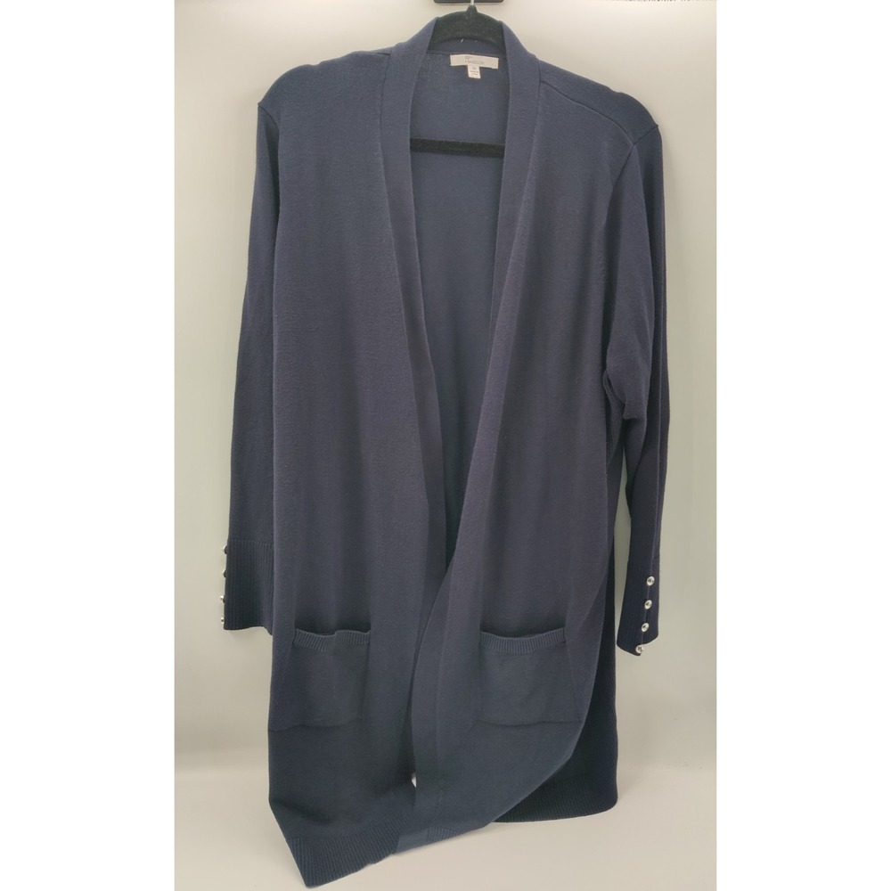 89th + Madison Navy Blue Cardigan Sweater‎ Open Front Long Sleeve Size 3X